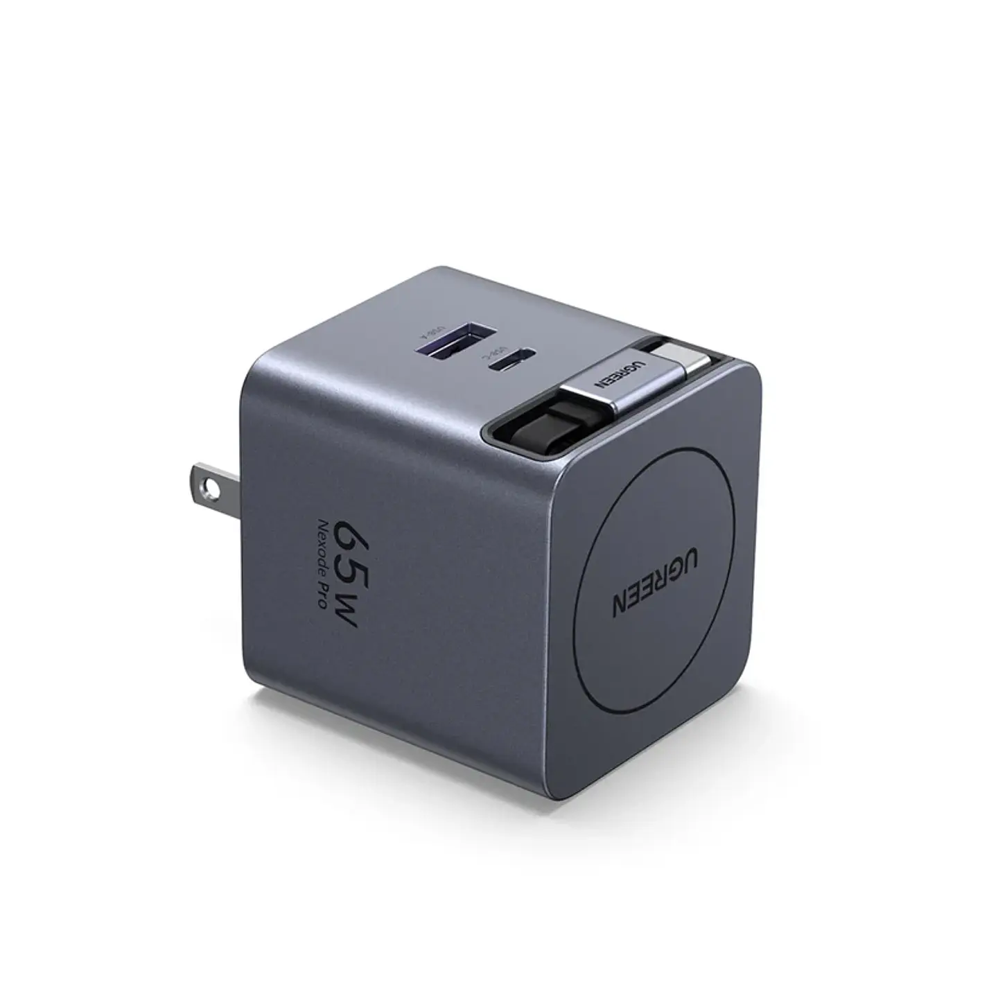 UGREEN X615 | Cargador Nexode Pro GaN 65W con Cable USB-C Retráctil 1