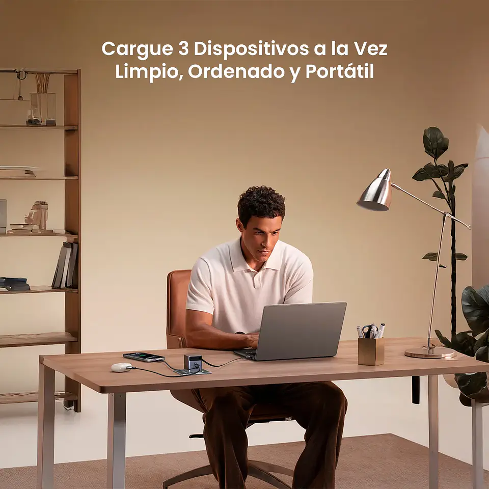 UGREEN X615 | Cargador Nexode Pro GaN 65W con Cable USB-C Retráctil 3