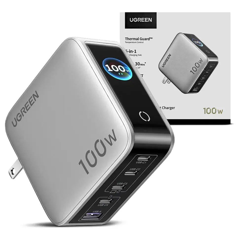 UGREEN X773 | Cargador Nexode Pro GaN 100W 5 Puertos con Pantalla Inteligente 2