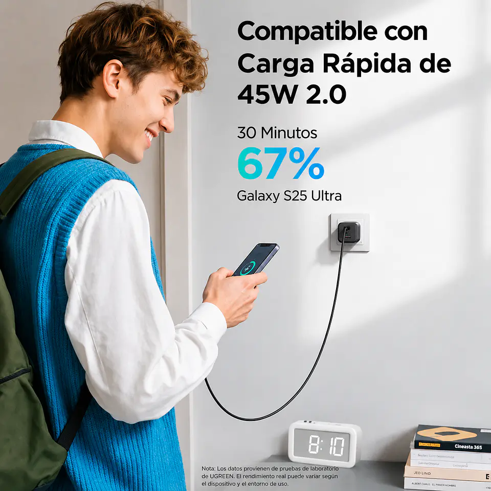 UGREEN X527 | Cargador GaN 45W 3 Puertos 4