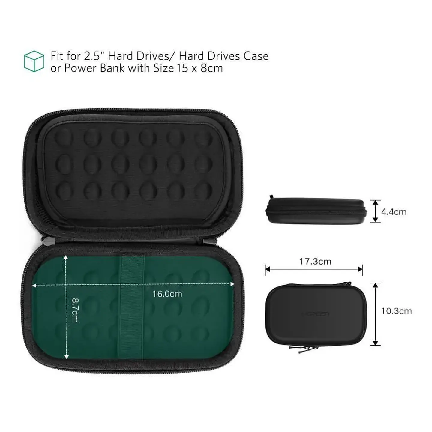 UGREEN 50274 | Estuche Organizador UGREEN para Disco Duro, Cables y Accesorios Tech 4