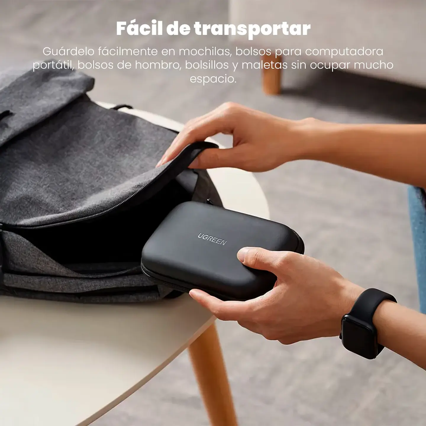 UGREEN LP128 | Estuche Organizador UGREEN Compacto para Disco Duro, Cables y Accesorios Tech 3