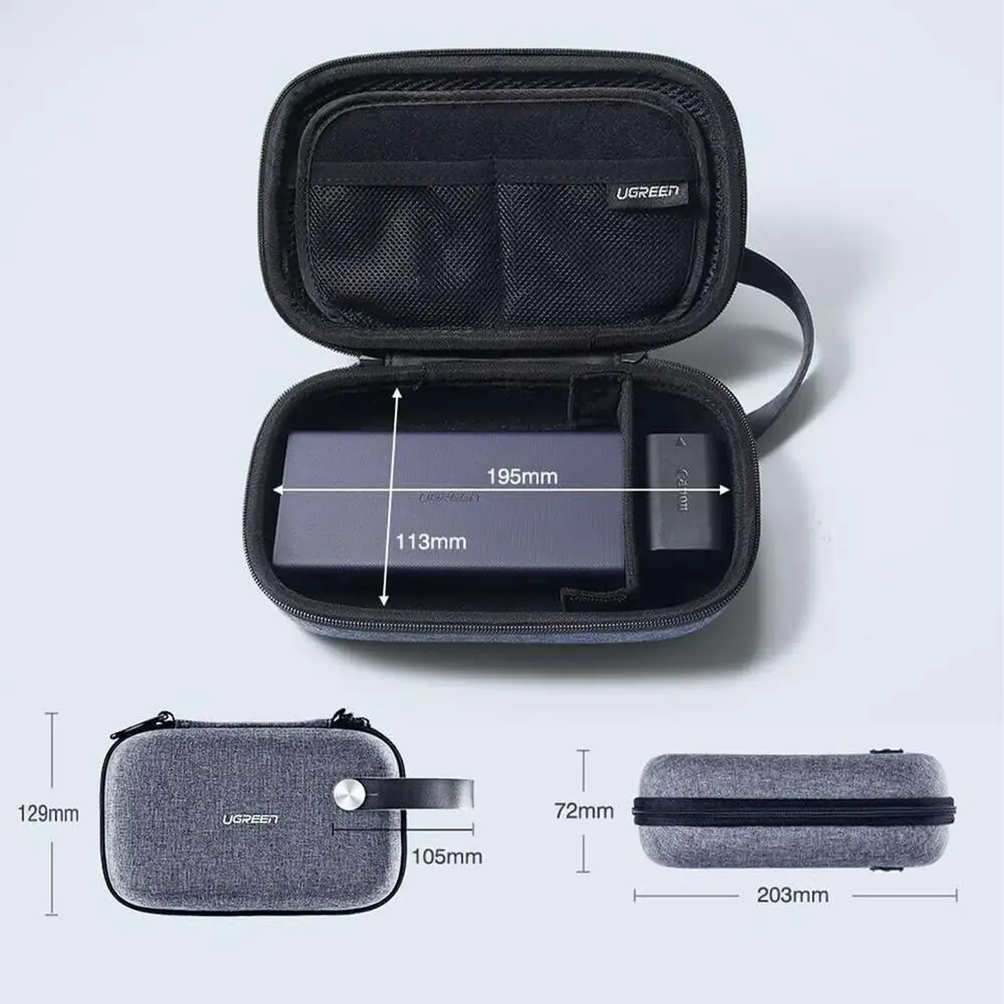 UGREEN LP152 | Estuche Rígido UGREEN para Cargadores, Cables y Accesorios Tech 4