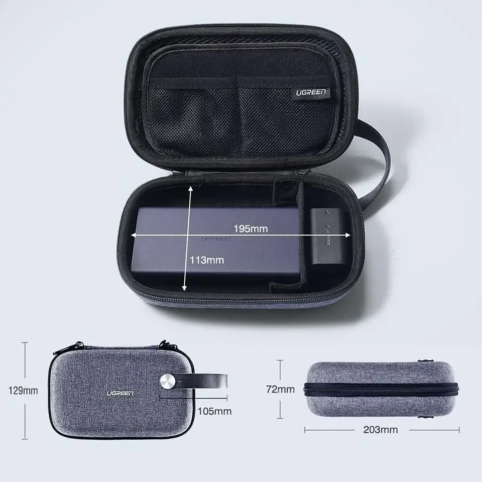 UGREEN LP152 | Estuche Rígido UGREEN para Cargadores, Cables y Accesorios Tech 4