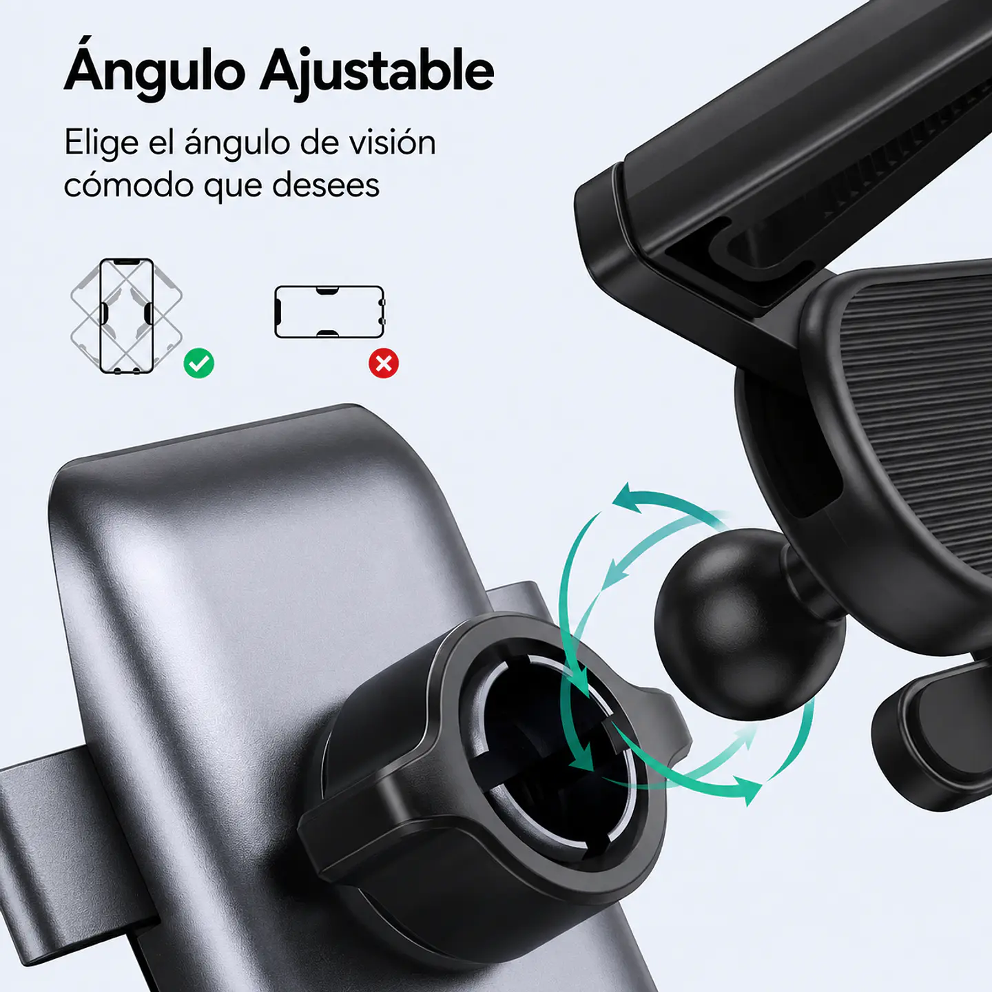UGREEN LP274 | Soporte UGREEN para Celular de Auto con Rotación 360° 3