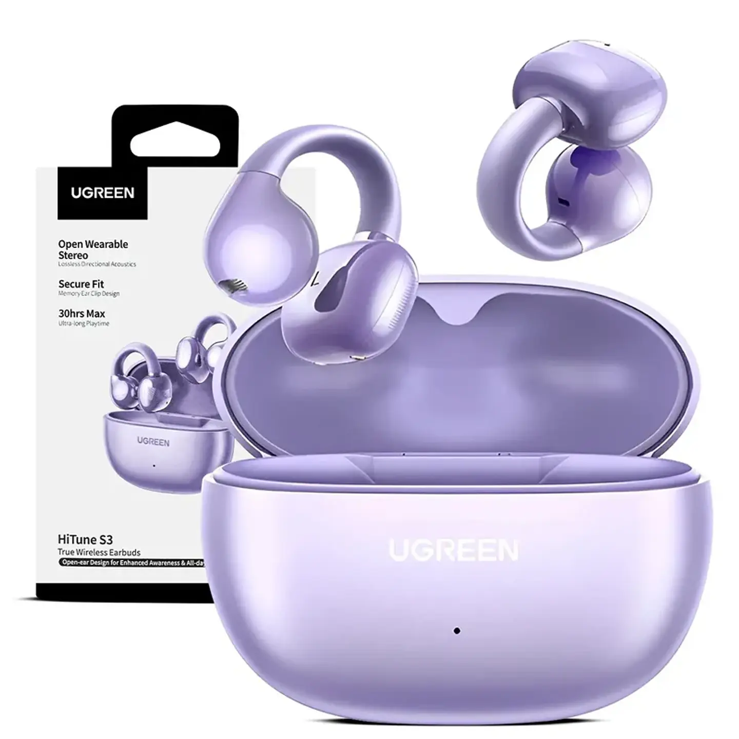UGREEN WS209 | Audífonos HiTune S3 Open-Ear Bluetooth 5.4 Púrpura 4