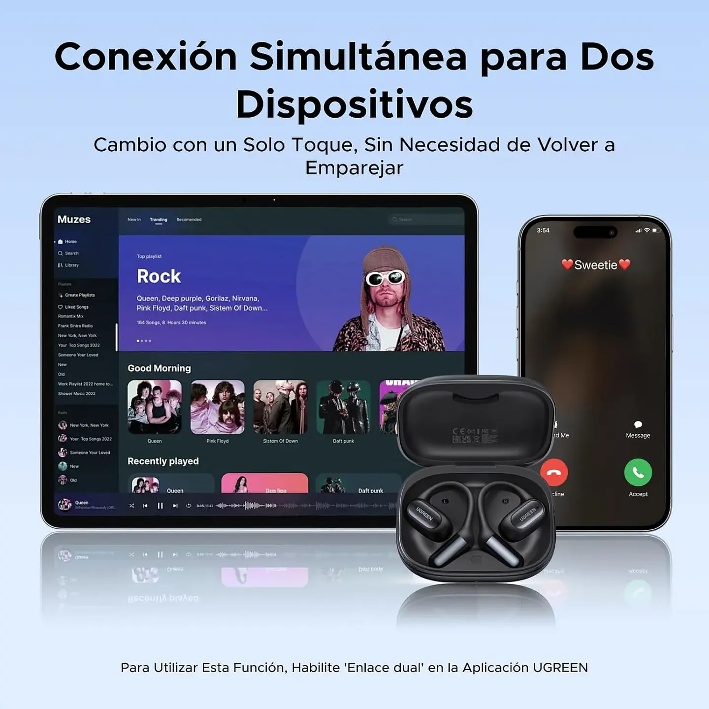 UGREEN WS213 | Audífonos FitBuds Open-Ear Bluetooth 6.0 Negro 4
