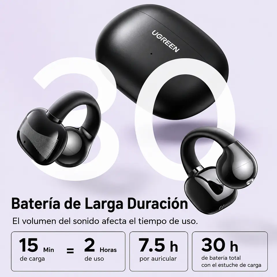 UGREEN WS209 | Audífonos HiTune S3 Open-Ear Bluetooth 5.4 Púrpura 7