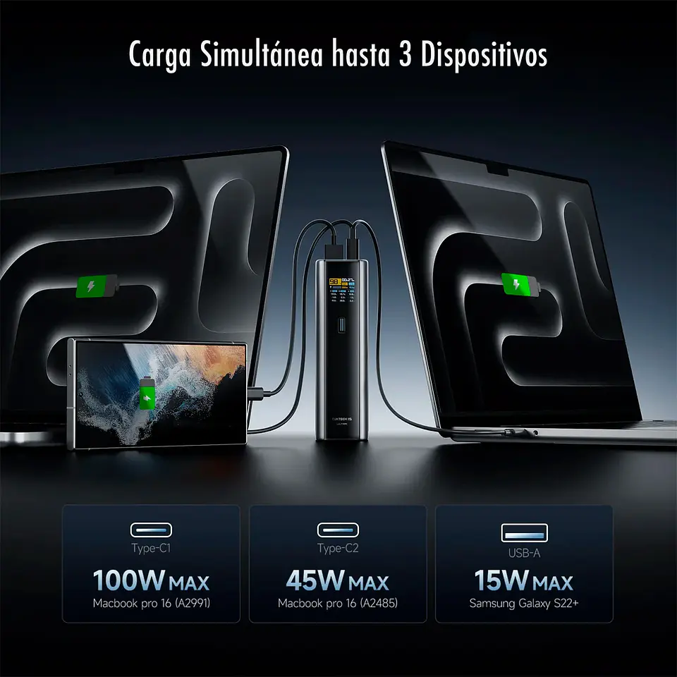 CUKTECH 15 Ultra | Power Bank CUKTECH 15 Ultra 20,000mAh 210W con Pantalla TFT 4