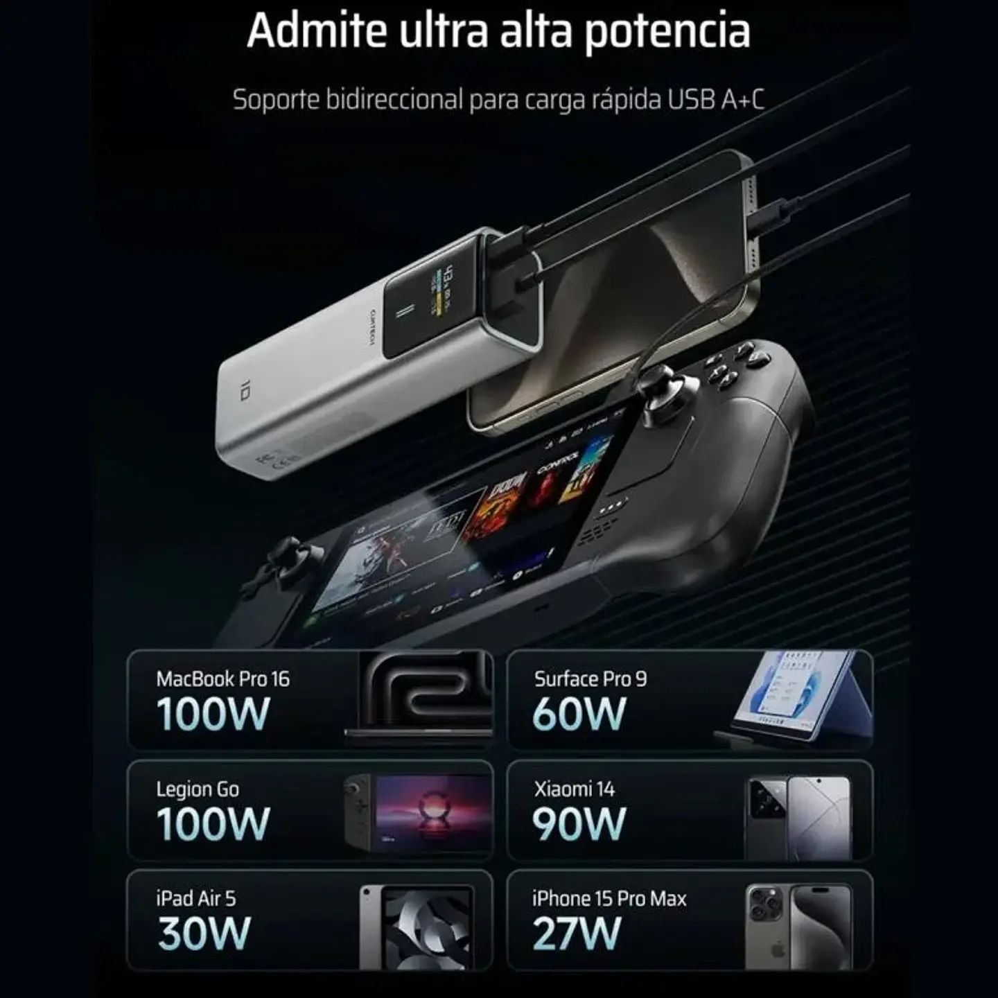 CUKTECH 10 Plus | Power Bank 15,000mAh 120W con Pantalla Digital 2