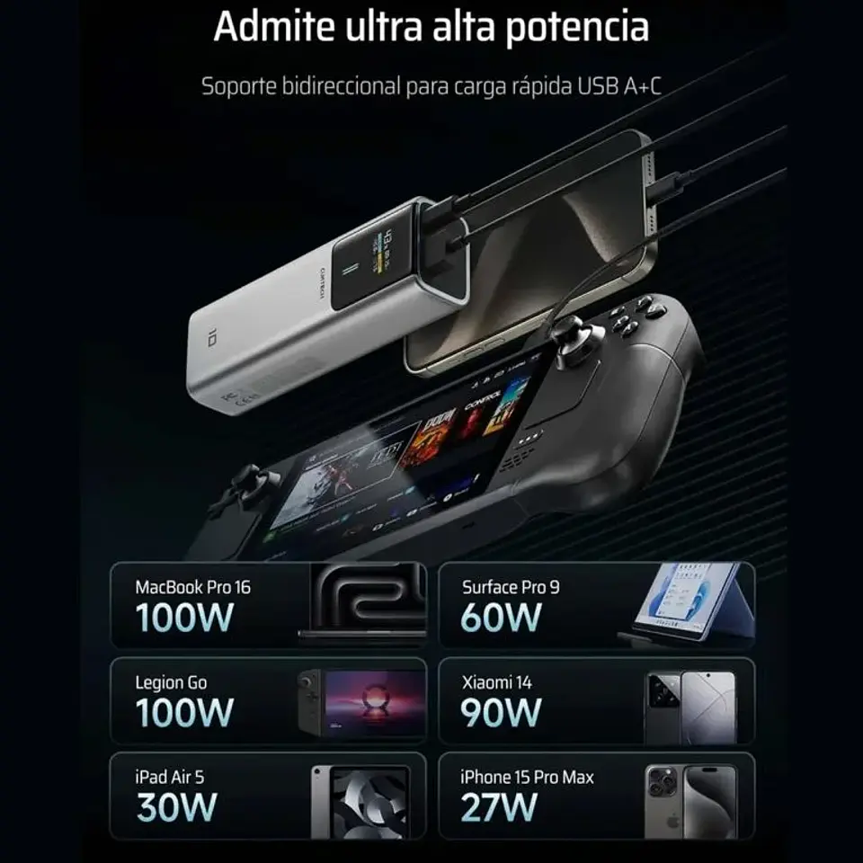 CUKTECH 10 Plus | Power Bank 15,000mAh 120W con Pantalla Digital 2