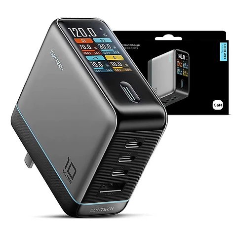 CUKTECH 10 Ultra | Cargador GaN 120W con Pantalla Inteligente LCD