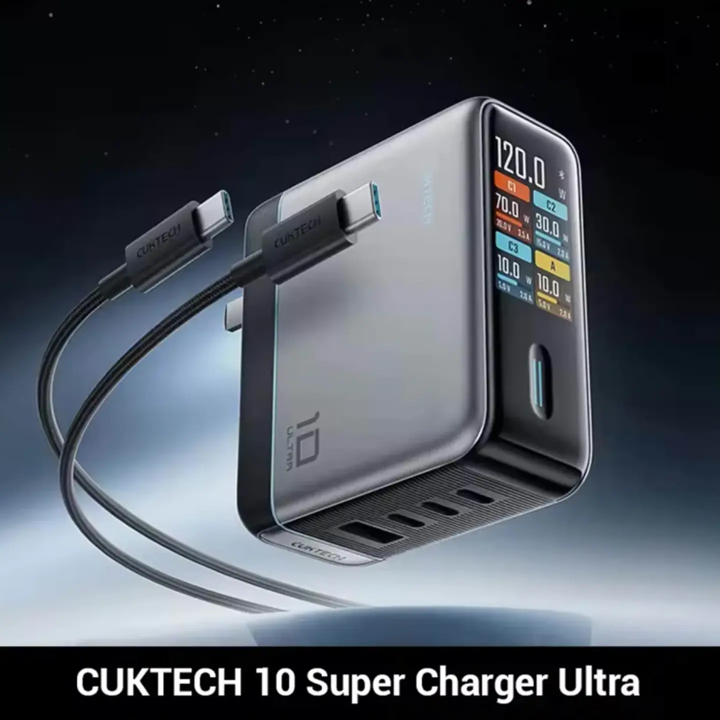 CUKTECH 10 Ultra | Cargador GaN 120W con Pantalla Inteligente LCD 2