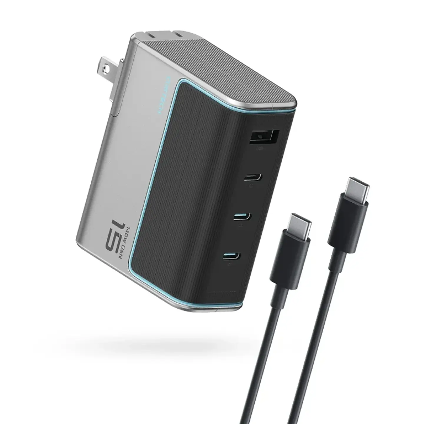 CUKTECH 140W GaN 3C1A | Cargador Rápido 4 Puertos con Cable USB-C 240W 1