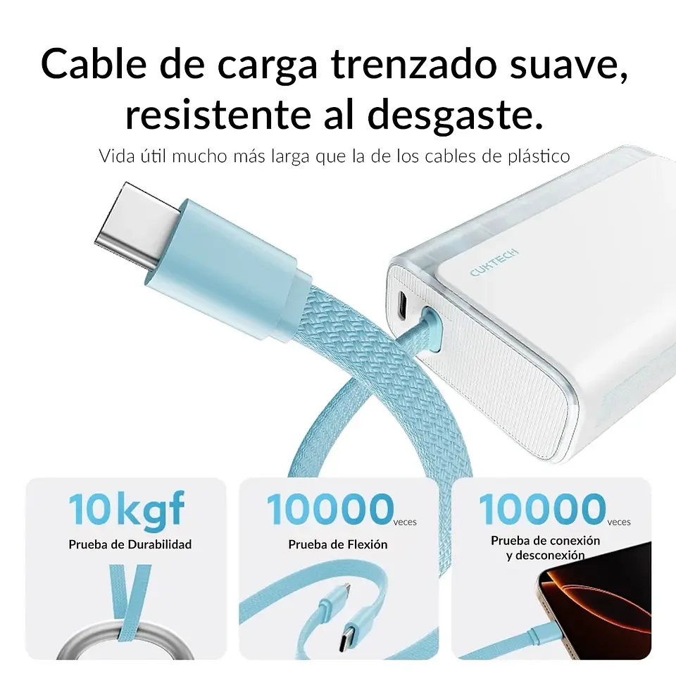CUKTECH CP133L | Power Bank 10,000mAh 33W con Cable USB-C Integrado 4