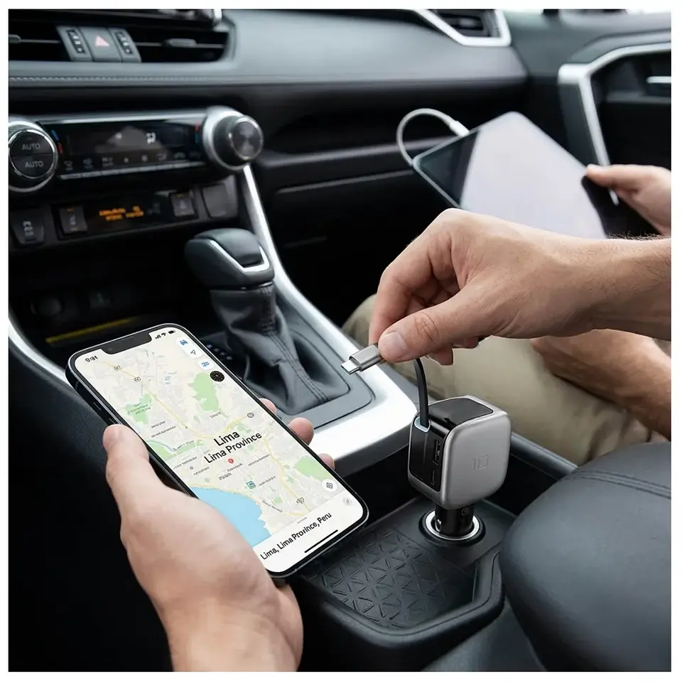 CUKTECH 10 | Cargador de Auto 100W con Cable USB-C Retráctil 4