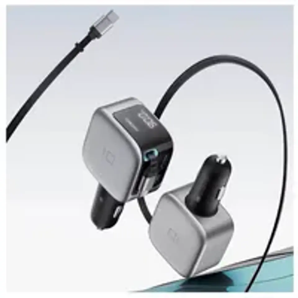 CUKTECH 10 | Cargador de Auto 100W con Cable USB-C Retráctil 3