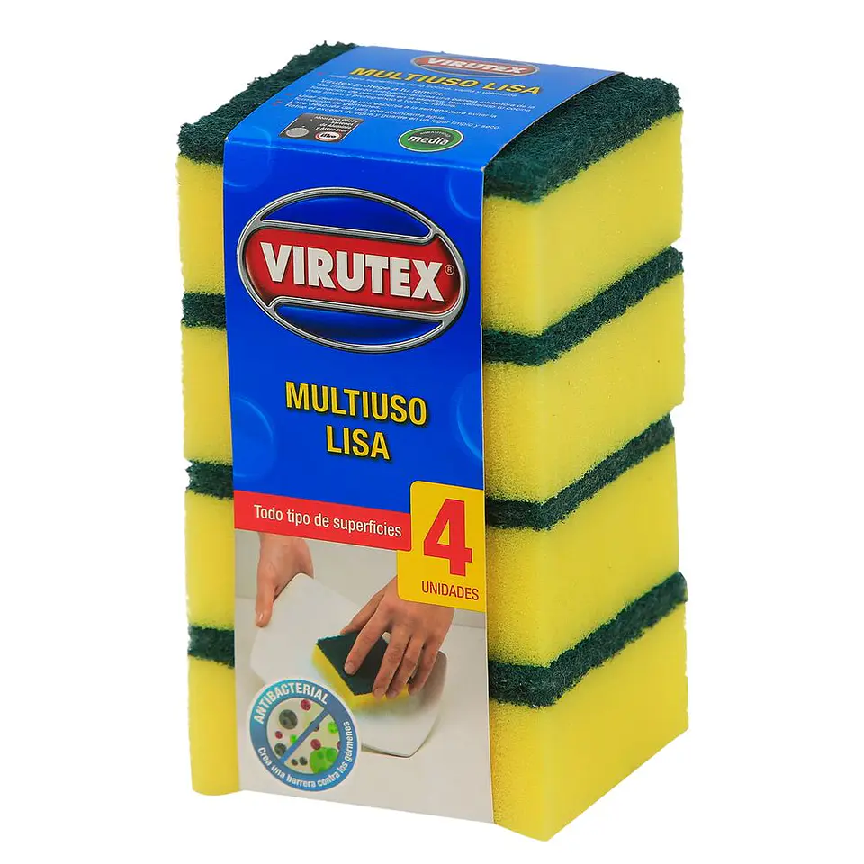 Esponja Lisa Antibacterial 4 Un 1