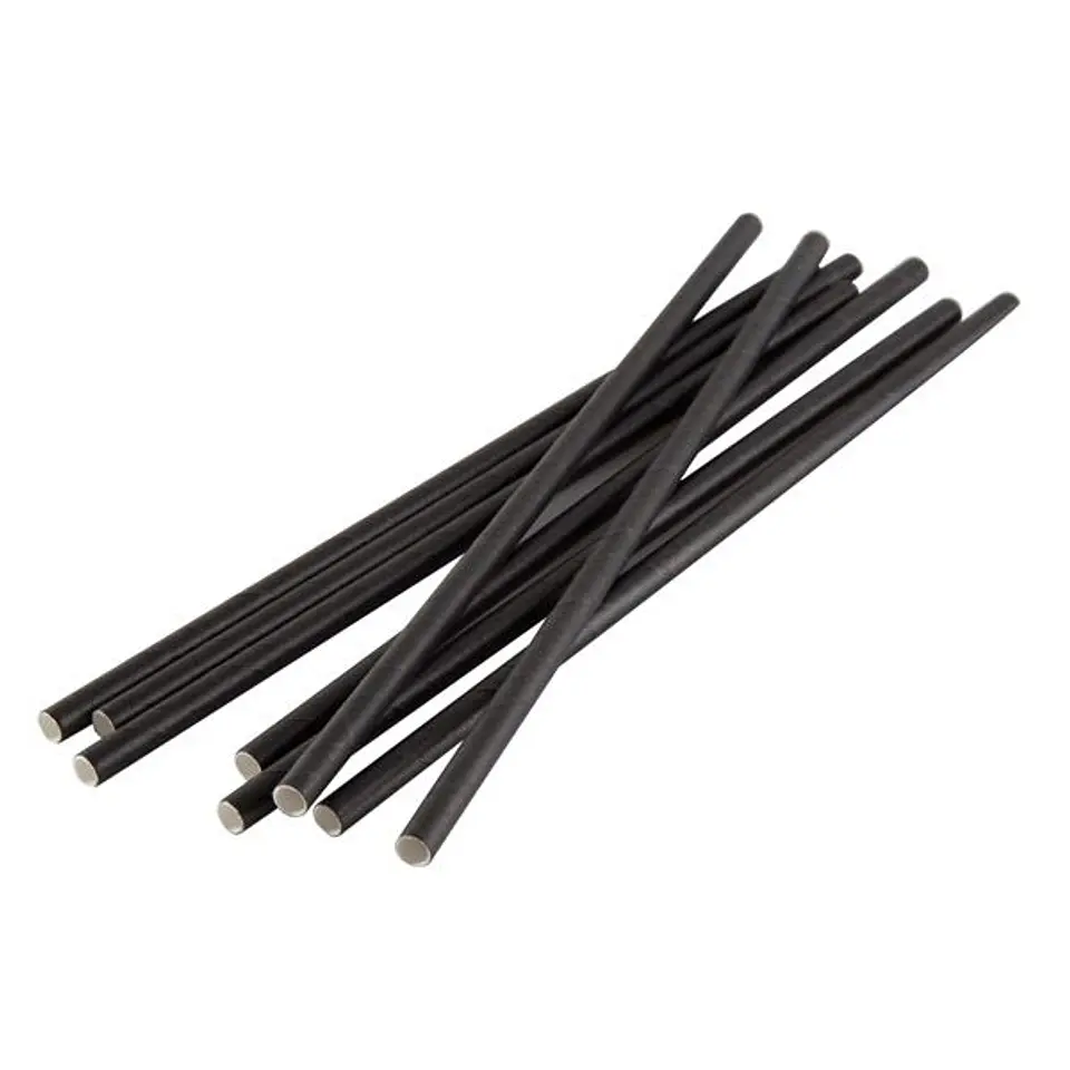 Bombilla Papel Negro 5x210 mm 200 Un 1