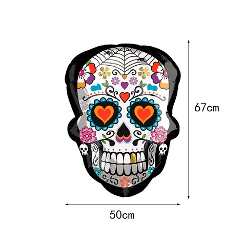 Globo Metalico Calavera Corazon