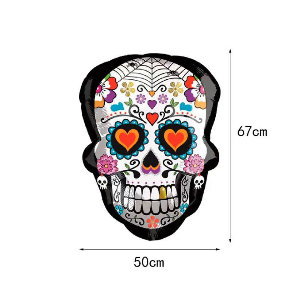 Globo Metalico Calavera Corazon 1