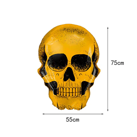 Globo Metalica Calavera Dorada