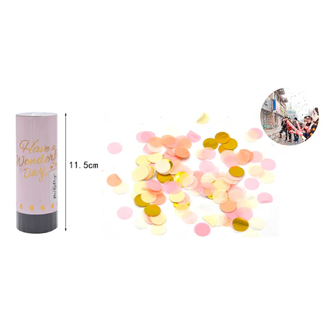 Lanza Confeti Rosado Pastel