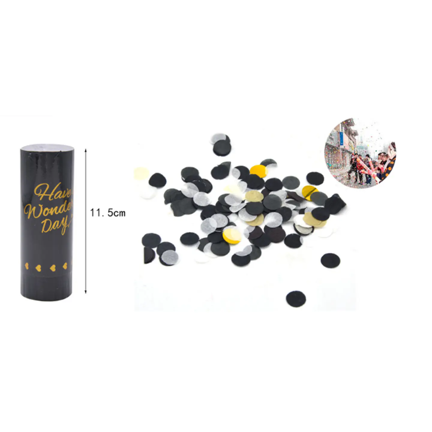 Lanza Confeti Negro Pastel 1