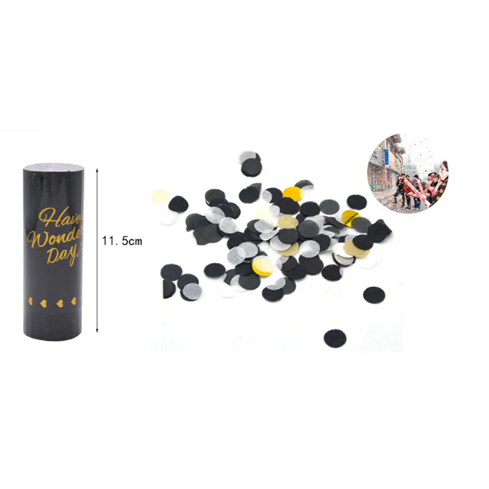 Lanza Confeti Negro Pastel 1