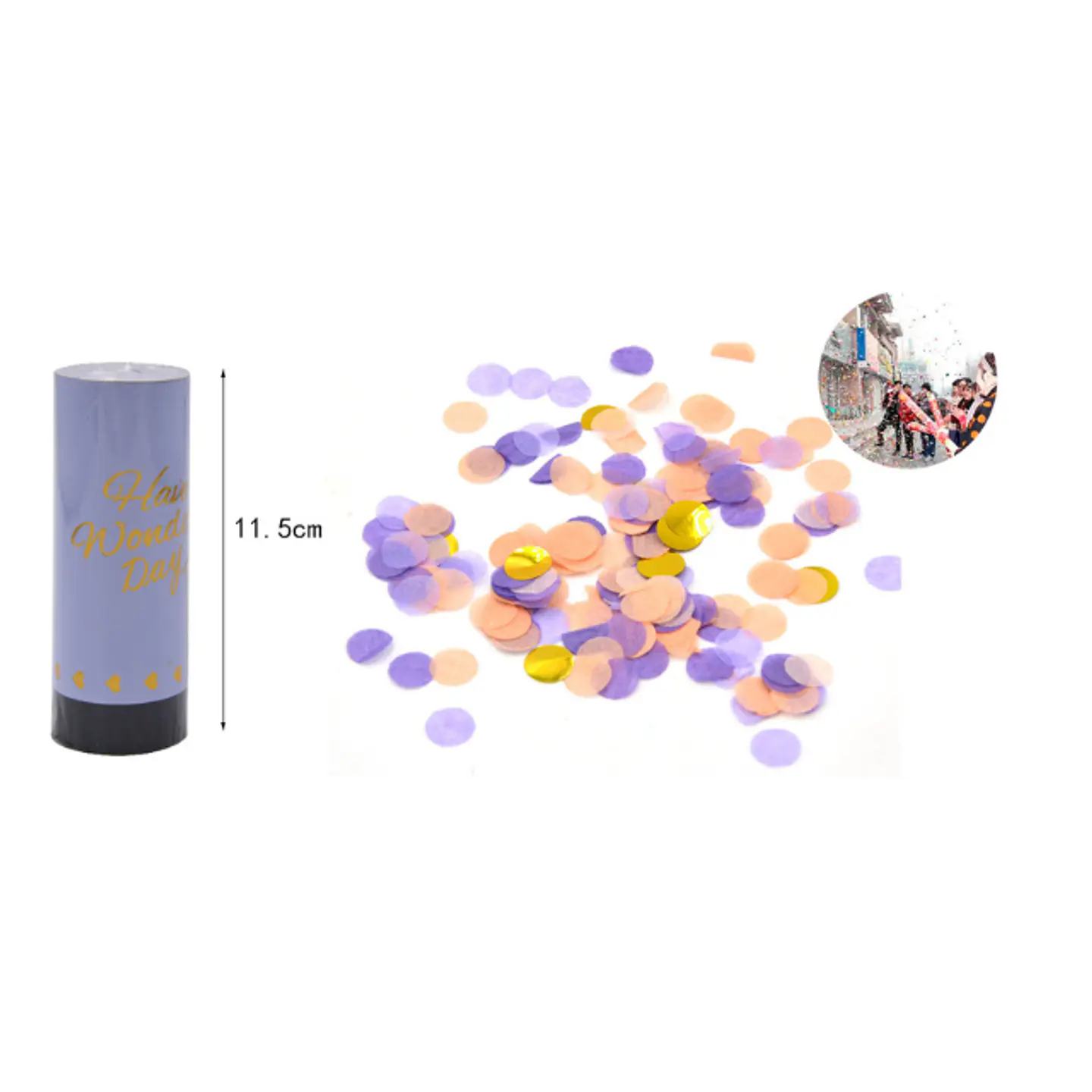 Lanza Confeti Morado Pastel 1
