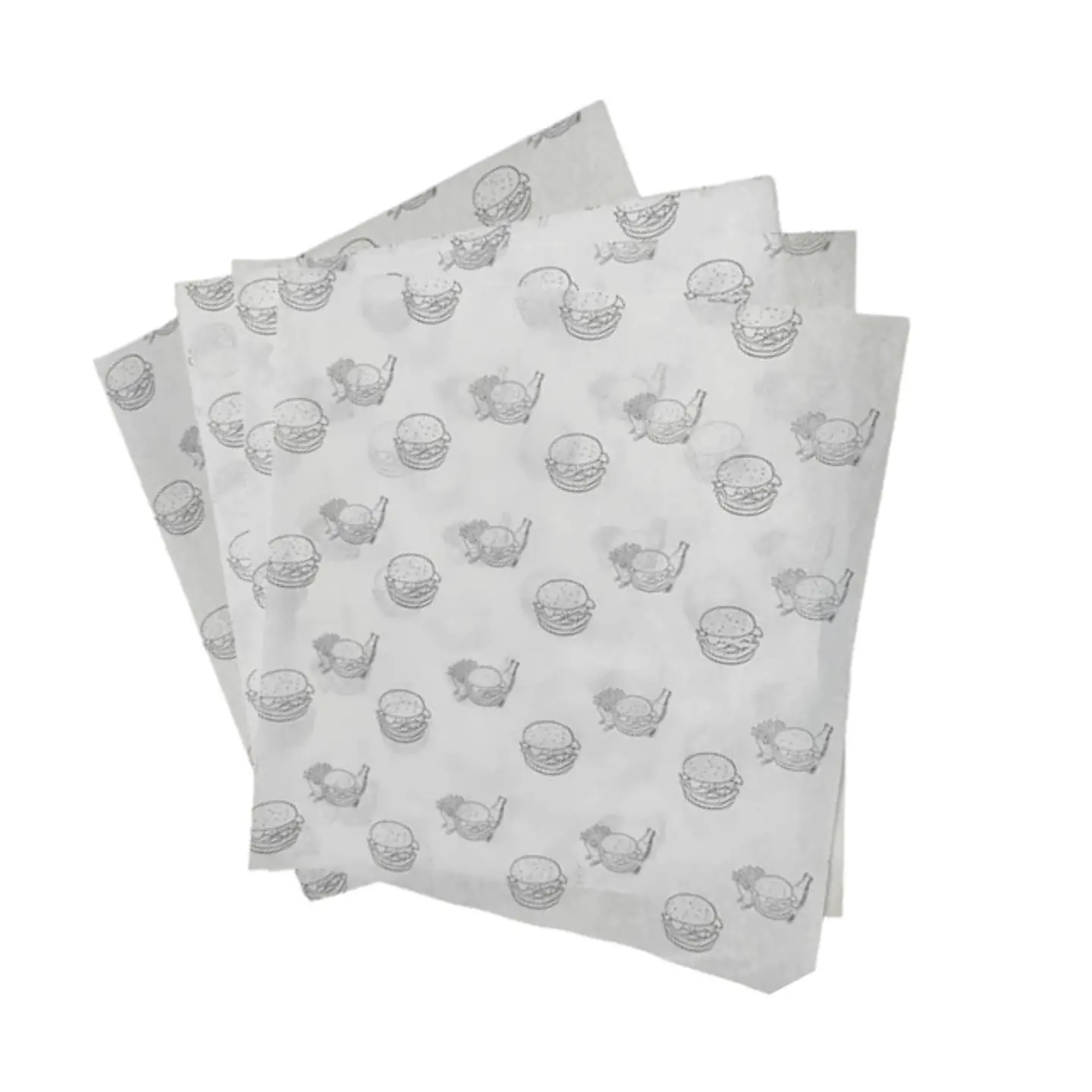 Papel Antigrasa 35x30 cm Hamburguesa Negro 1