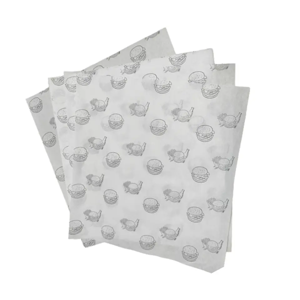 Papel Antigrasa 35x30 cm Hamburguesa Negro 1