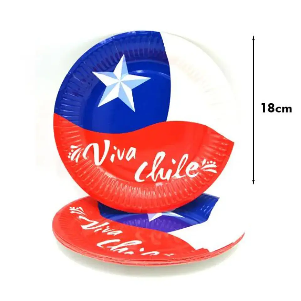 Plato Bandera Viva Chile 1