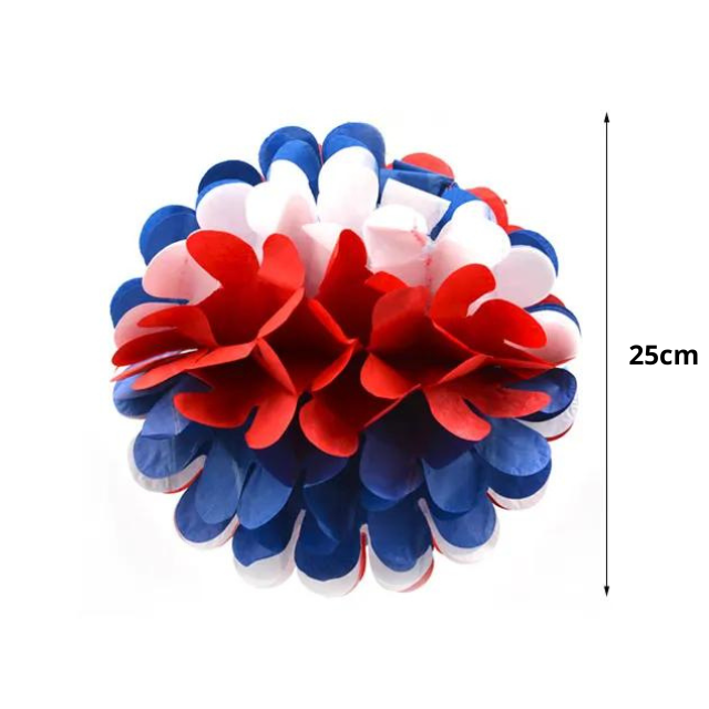 Esfera Pompón Tricolor 25 cm