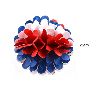 Esfera Pompón Tricolor 25 cm