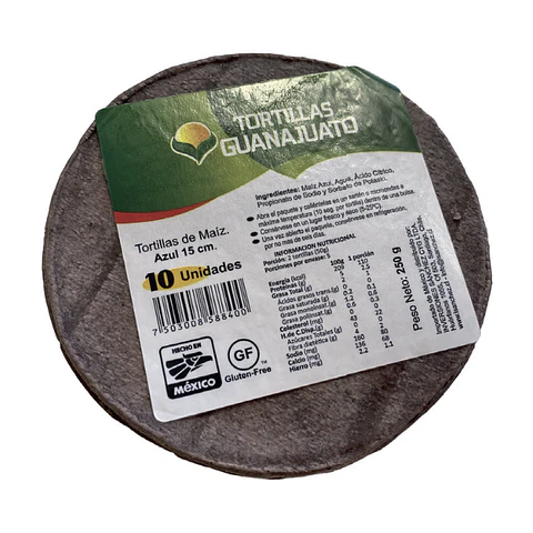 Tortillas Maíz Azul 10 Un