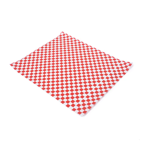 Papel Antigrasa 34X28 cm Cuadriculado Rojo 200 Un
