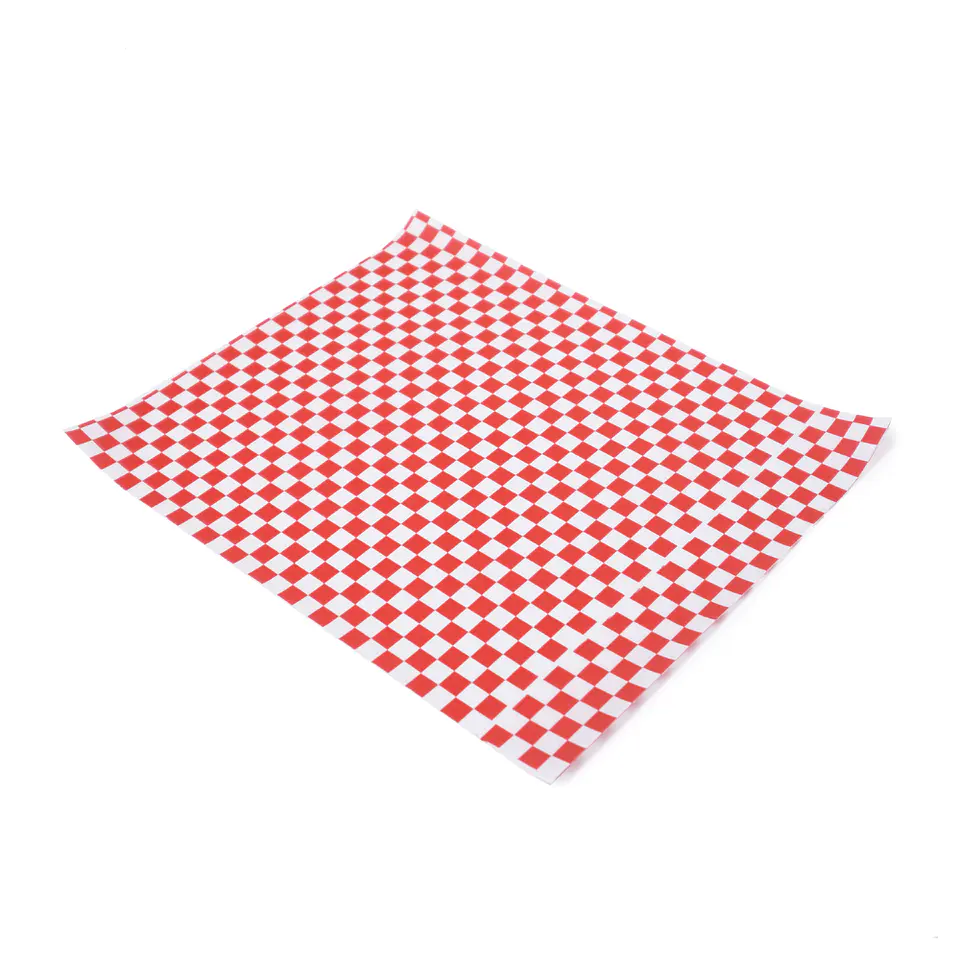 Papel Antigrasa 34X28 cm Cuadriculado Rojo 200 Un 1