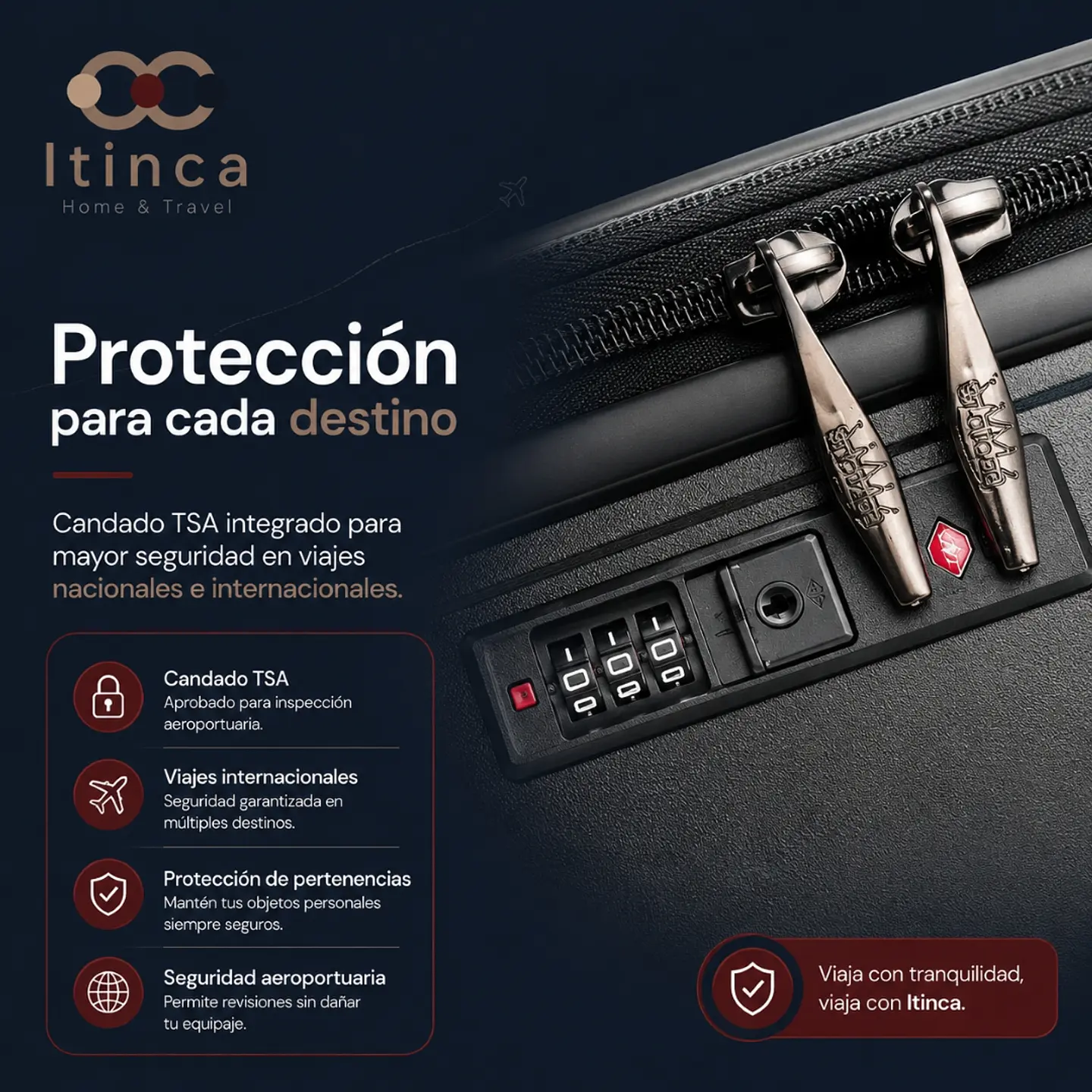 Maleta de Viaje Tres Cruces PP TSA | Cabina 10 kg, Mediana 20 kg y Grande 23 kg 5