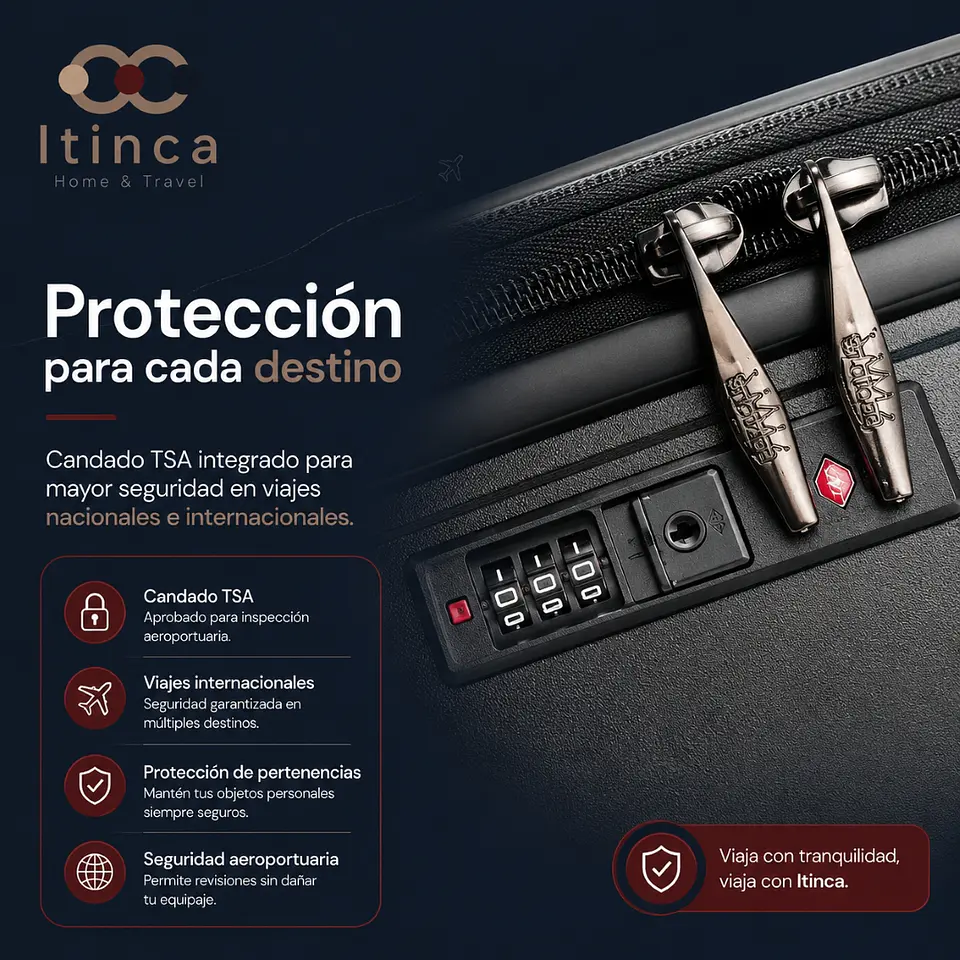Maleta de Viaje Tres Cruces PP TSA | Cabina 10 kg, Mediana 20 kg y Grande 23 kg 5