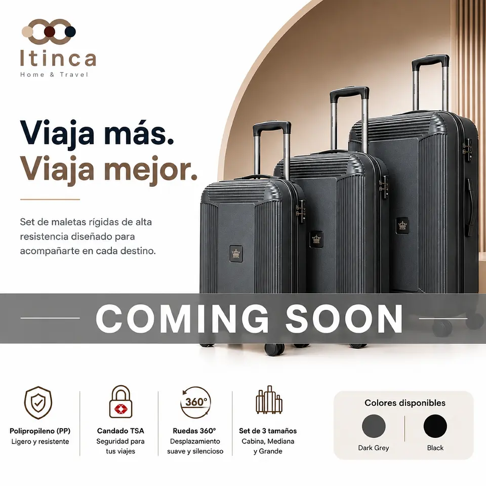 Maleta de Viaje Tres Cruces PP TSA | Cabina 10 kg, Mediana 20 kg y Grande 23 kg 1