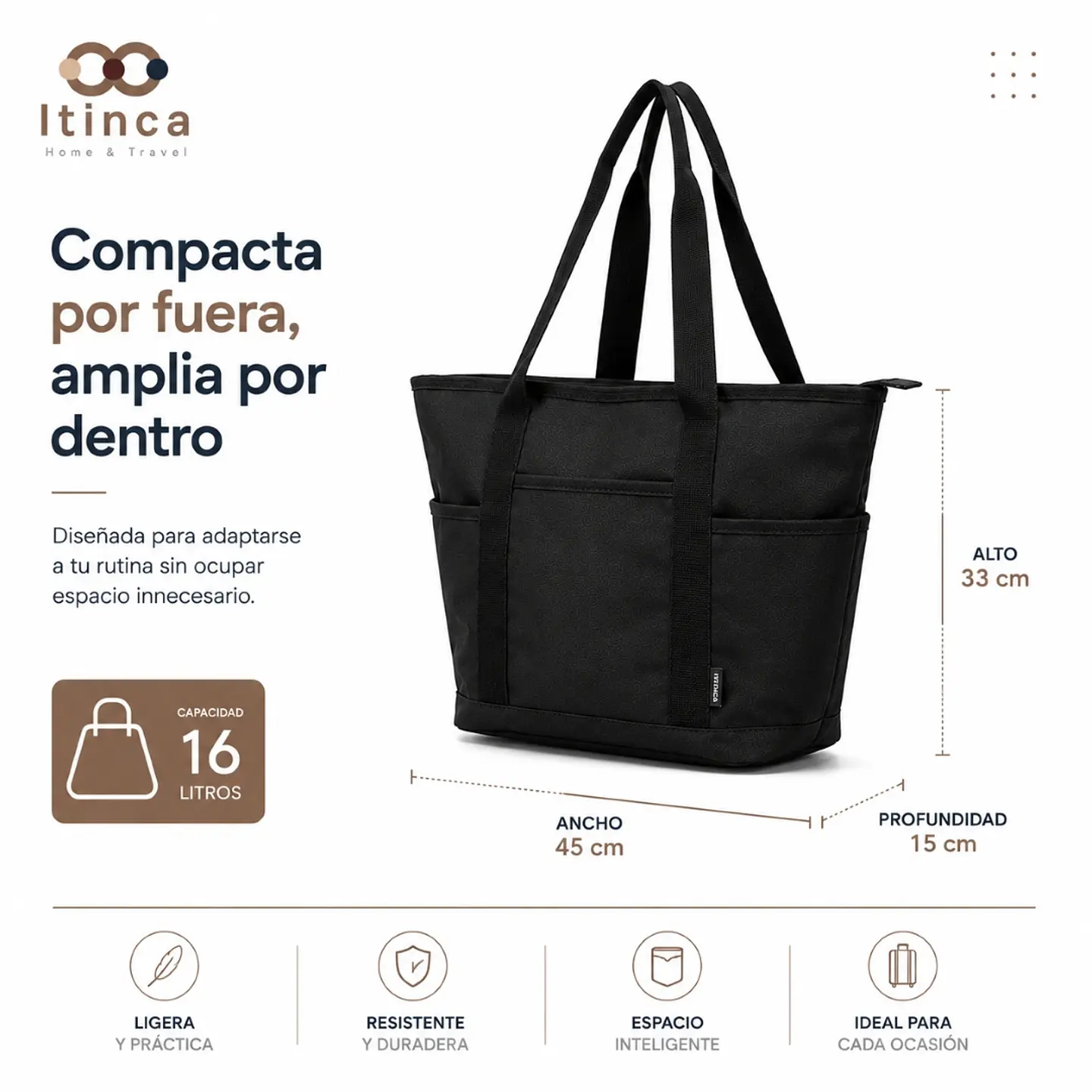 Tote Bag Cooler Negro 16L 5