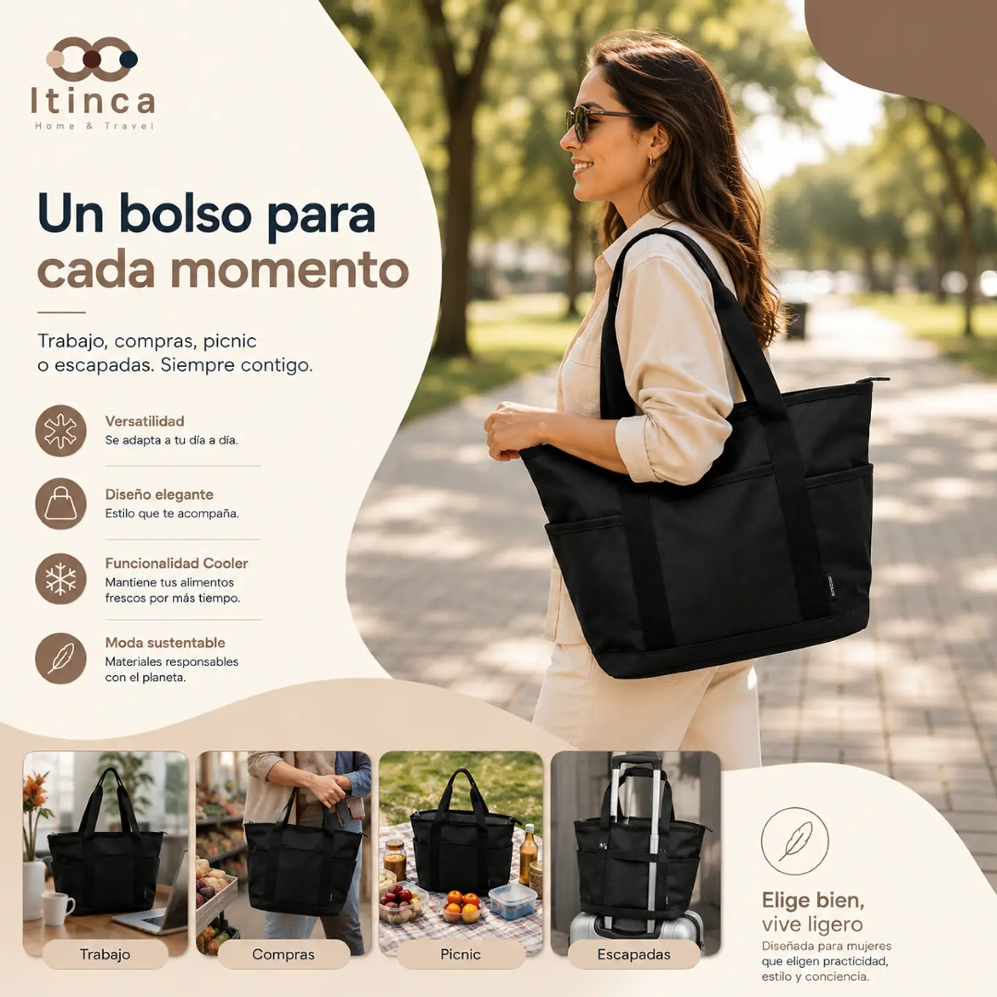 Tote Bag Cooler Negro 16L 6