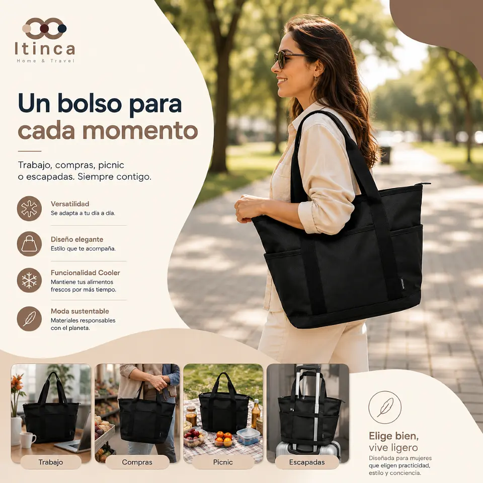 Tote Bag Cooler Negro 16L 6