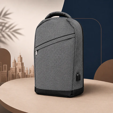 Mochila Notebook Hombre Mujer Tahg Duomo Tech 17l Color Gris