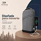 Mochila Notebook Hombre Mujer Tahg Duomo Tech 17l Color Gris - Miniatura 2