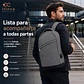 Mochila Notebook Hombre Mujer Tahg Duomo Tech 17l Color Gris - Miniatura 6