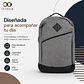 Mochila Notebook Unisex Tahg Duomo 17L Color Gris - Miniatura 2