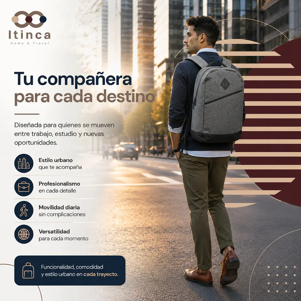 Mochila Notebook Unisex Tahg Duomo 17L Color Gris 6