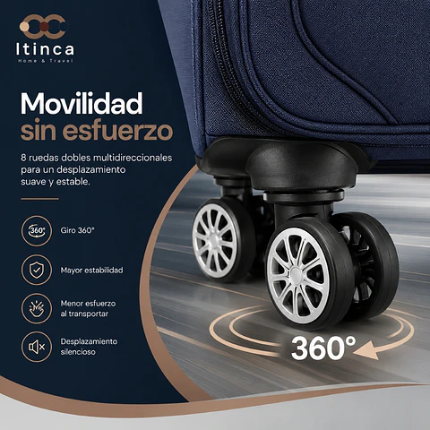 Maleta de Viaje Itinca Llullaillaco | Cabina 10 kg, Mediana 20 kg y Grande 23 kg